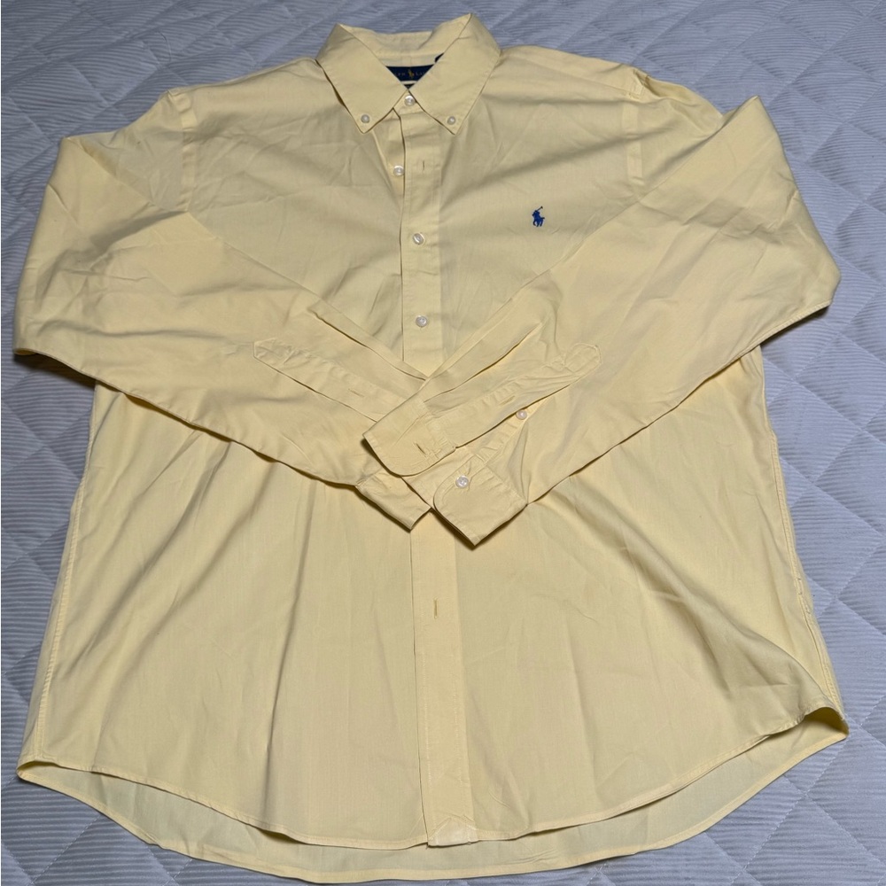 Ralph Lauren Polo Blue Label Men’s Oxford Long Sleeve Size Large Butter Yellow